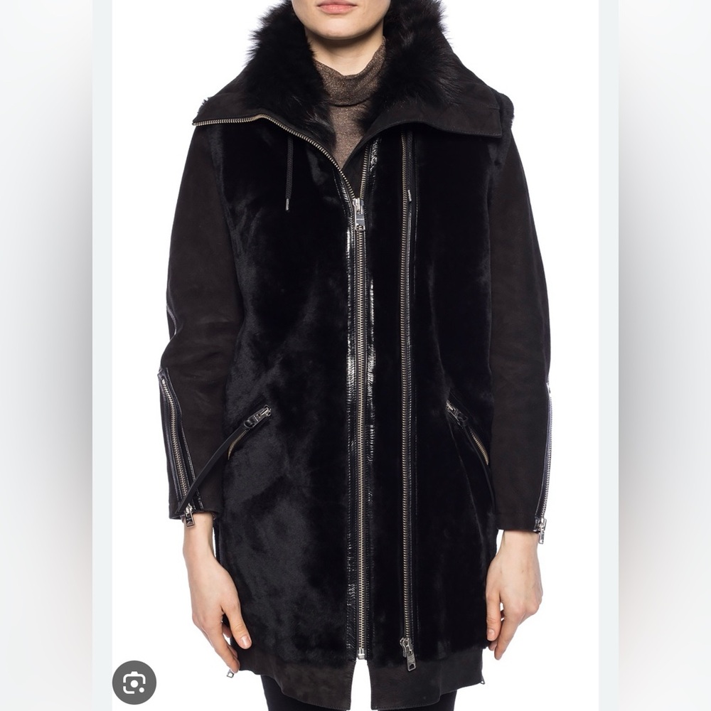 Allsaints State Lux Parka - Black - Size Small
